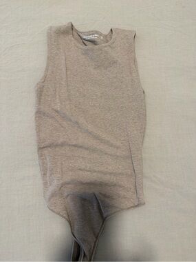 Abercrombie & Fitch Heather Taupe Sleeveless Crewneck Bodysuit